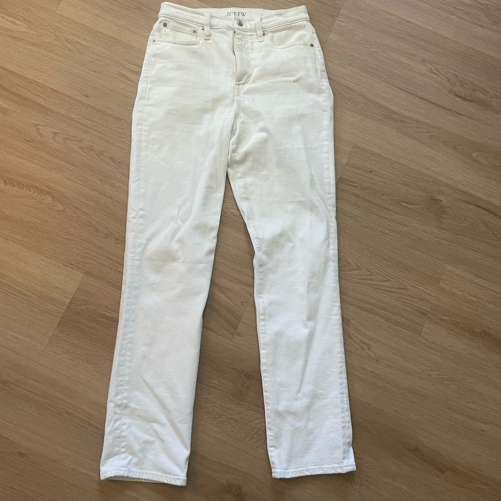 Jcrew White Classic Straight Jean 27 tall